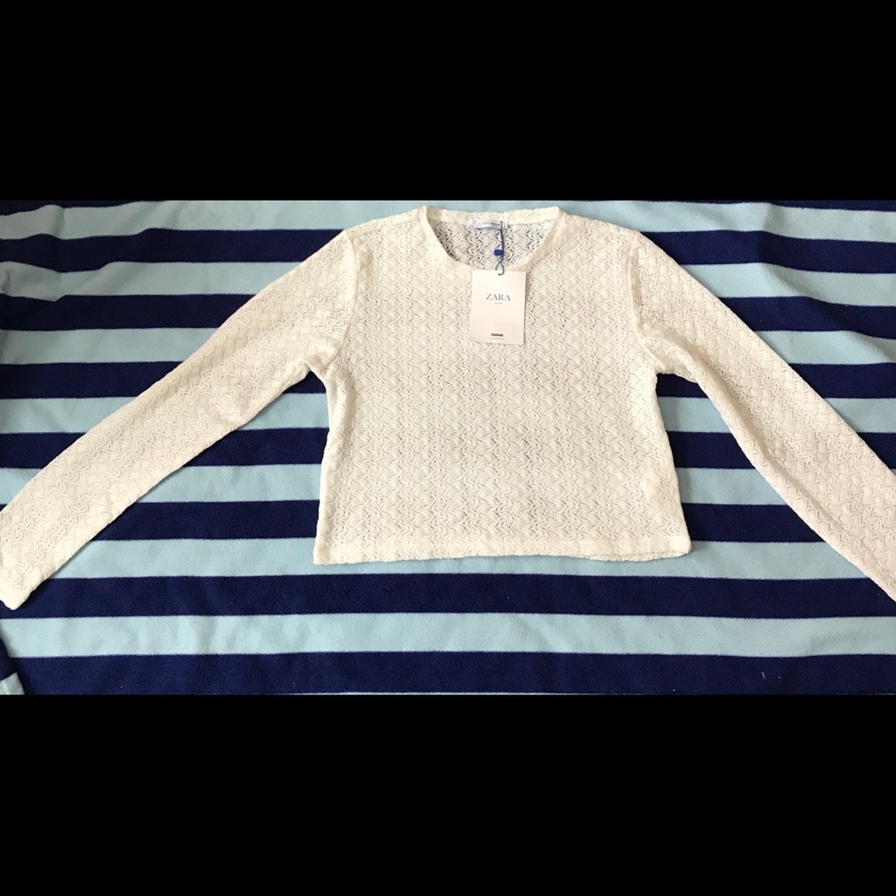 ZARA circular Trafaluc White Top Juniors Large - Picture 3 of 5